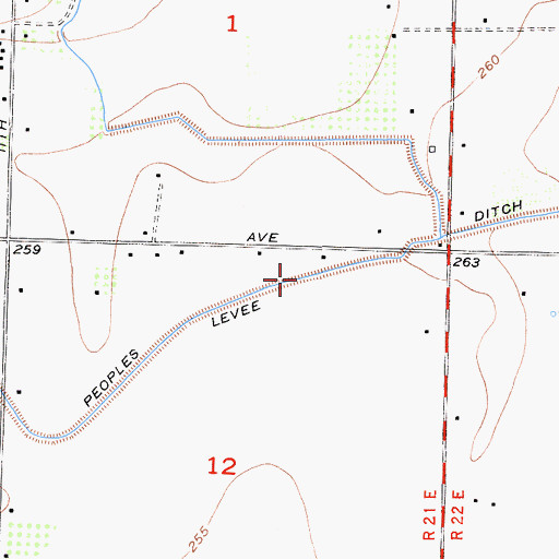 Topographic Map of Peoples Ditch, CA