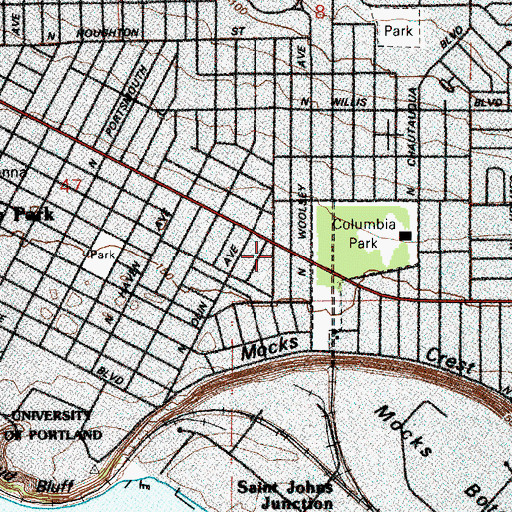 Topographic Map of Church of Christ of Peninsula, OR