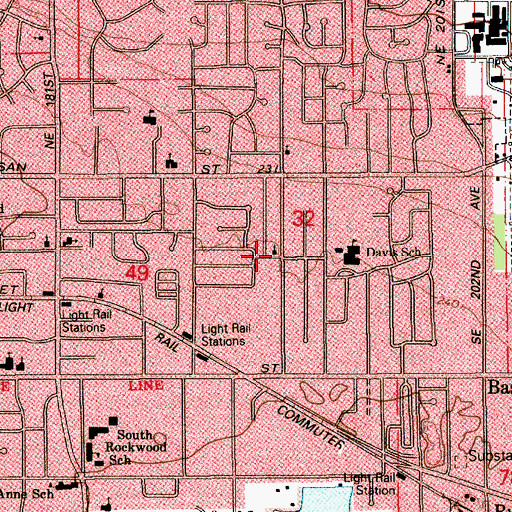 Topographic Map of Church of God of Rockwood, OR