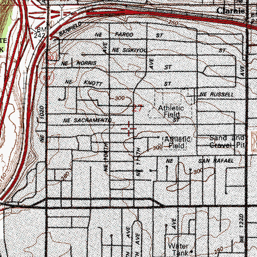 Topographic Map of Church of God Seventh Day, OR