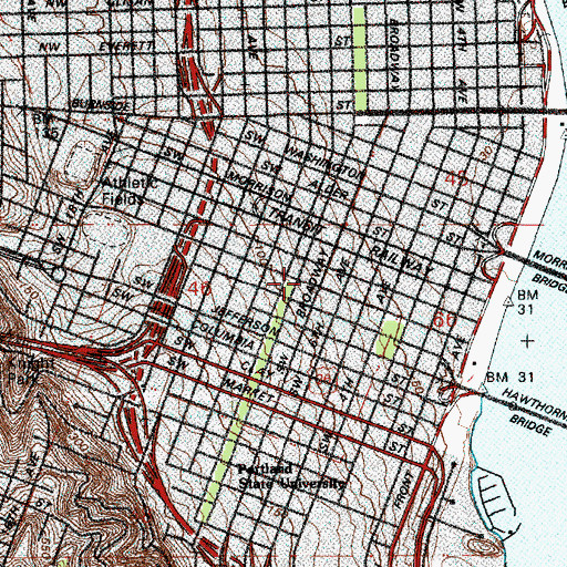 Topographic Map of Church of Scientology of Portland, OR