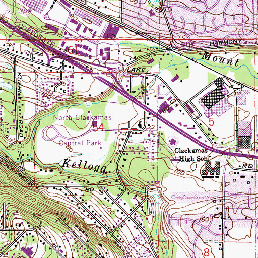 Topographic Map of Clackamas Christian Center, OR