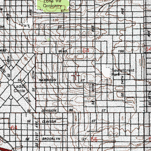 Topographic Map of Colonial Heights Presbyterian Church, OR