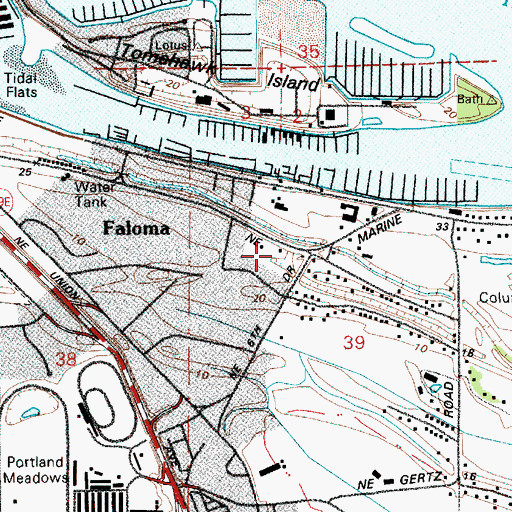 Topographic Map of Columbia Community Bible Church, OR