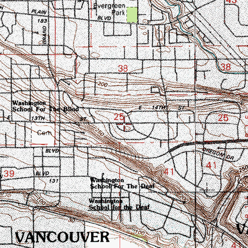 Topographic Map of Community African Methodist Episcopal Zion Church, WA