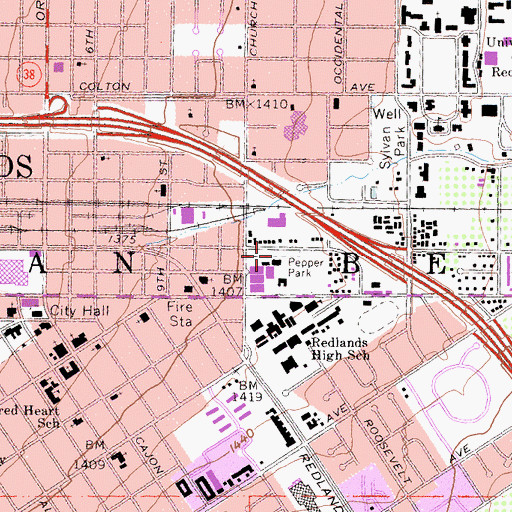Topographic Map of Pepper Park, CA