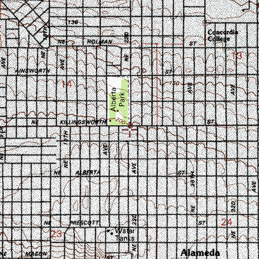 Topographic Map of Cornerstone Community Church, OR