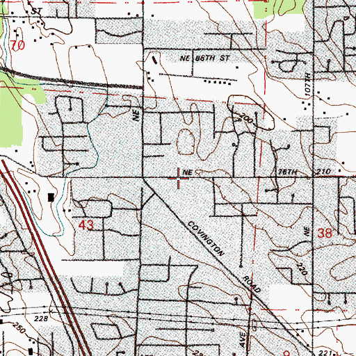 Topographic Map of Crosspointe Baptist Church, WA