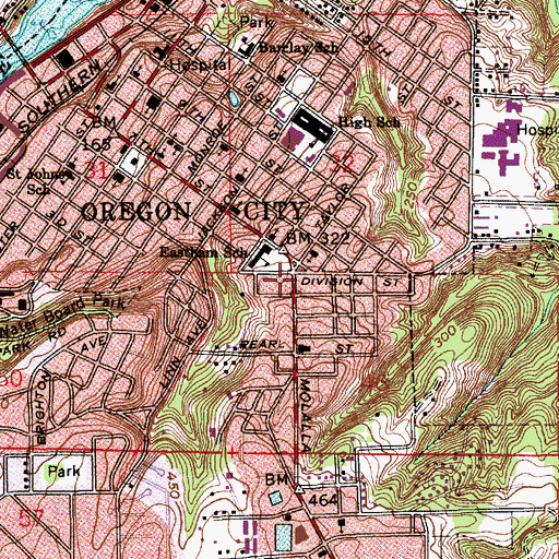 Topographic Map of Crossroads Christian Center, OR
