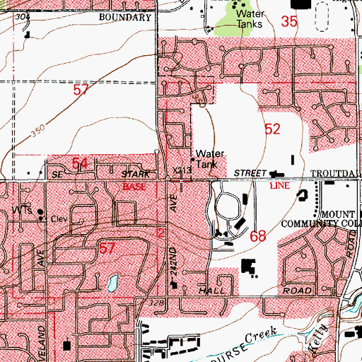Topographic Map of East County Church of Christ, OR