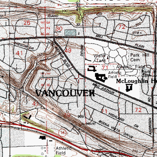 Topographic Map of East Vancouver United Methodist Church, WA