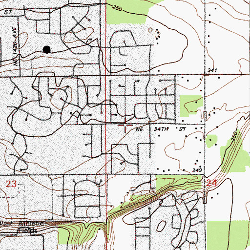 Topographic Map of Eastside Baptist Church of Vancouver, WA