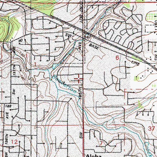 Topographic Map of Eden Presbyterian Church, OR