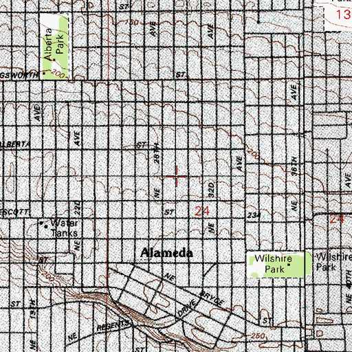 Topographic Map of Emmanuel Church of God in Christ United, OR