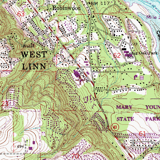 Topographic Map of Emmanuel Presbyterian Church, OR