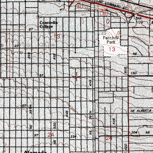 Topographic Map of Englewood Christian Church, OR