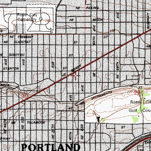 Topographic Map of Faith Lutheran Church, OR