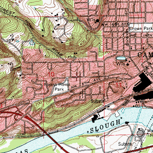 Topographic Map of Faith Missionary Church, WA