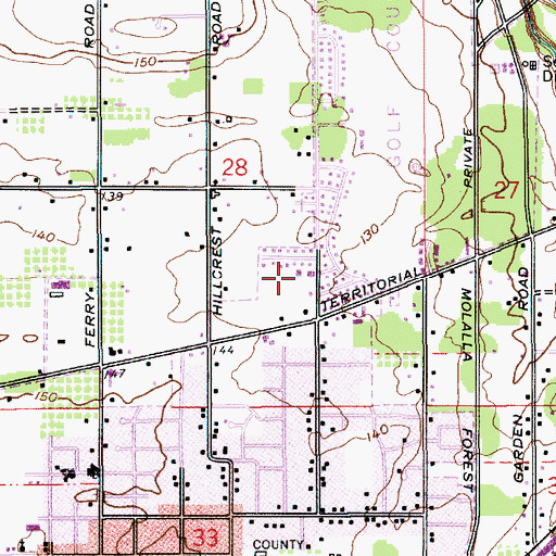 Topographic Map of First Baptist Church of Canby, OR