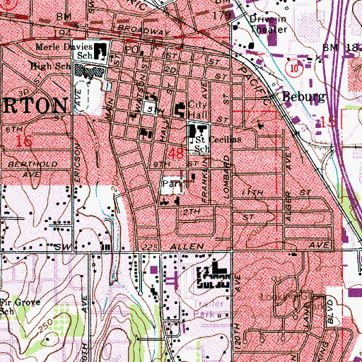 Topographic Map of First Church of Christ Scientist, OR