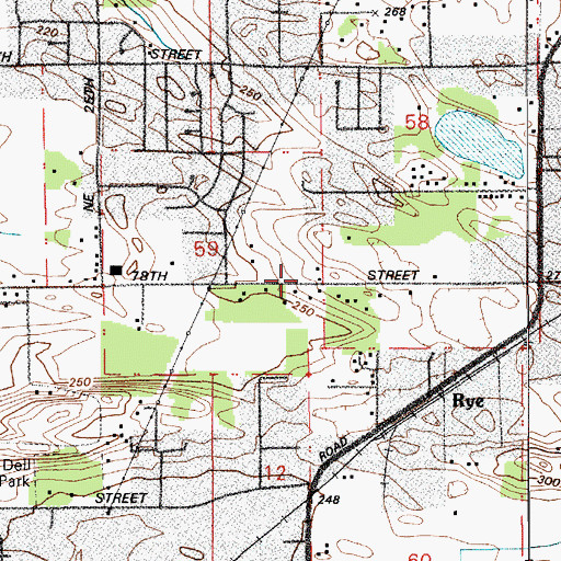Topographic Map of First Church of God, WA