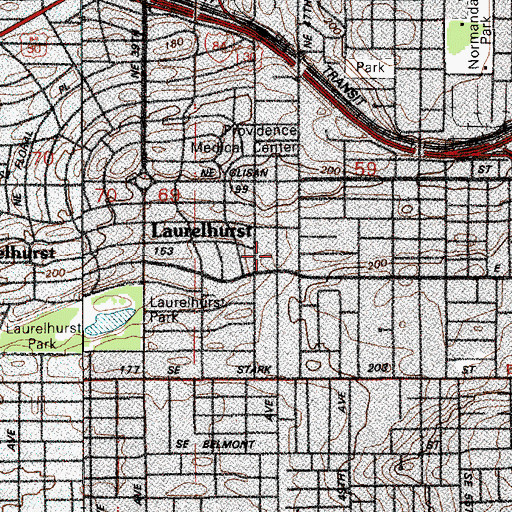 Topographic Map of First Covenant Church, OR