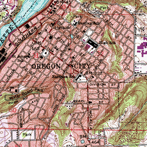 Topographic Map of Foursquare Gospel Church, OR