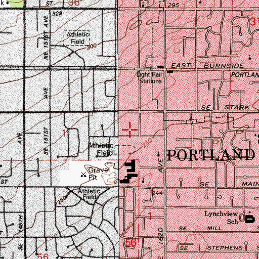 Topographic Map of Freedom Foursquare Church, OR