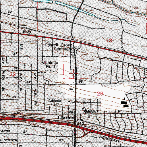 Topographic Map of Fresh Faith Church, OR