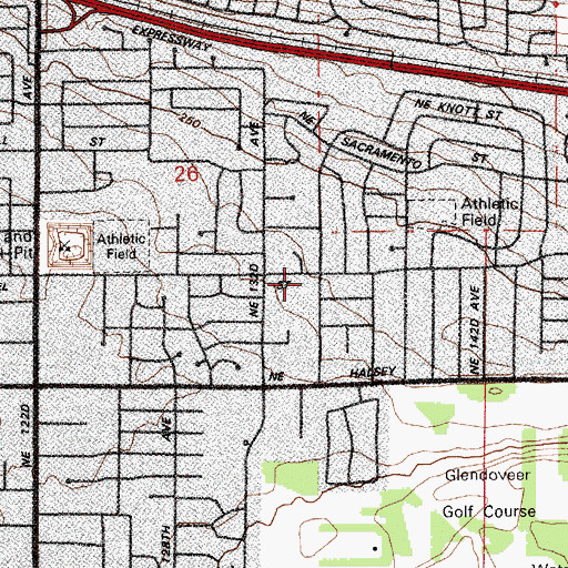 Topographic Map of Gateway Baptist Church, OR