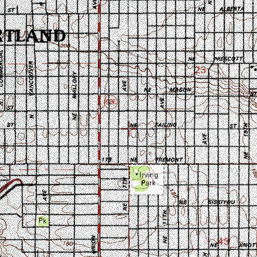 Topographic Map of Gethsemane Church of God in Christ, OR