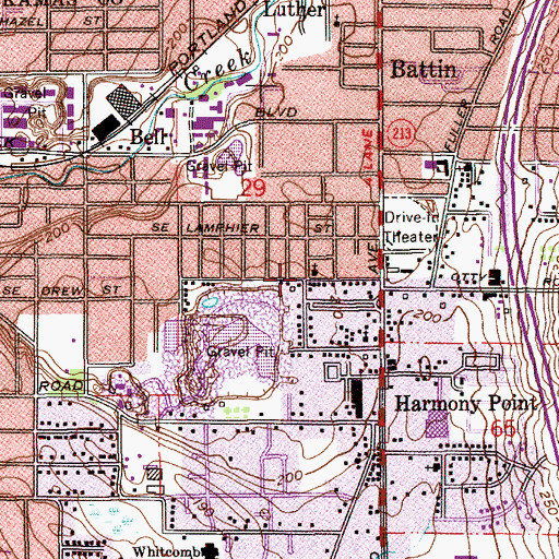 Topographic Map of Gladstone Spanish Seventh Day Adventist Church, OR