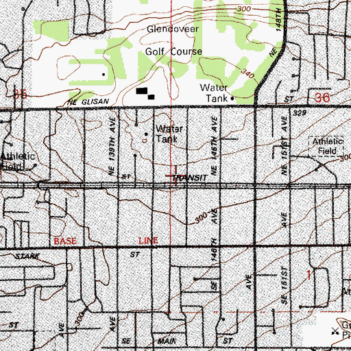 Topographic Map of Glenfair Evangelical Church of North America, OR