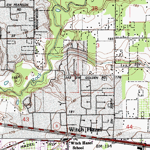 Topographic Map of Golden Road Baptist Church, OR