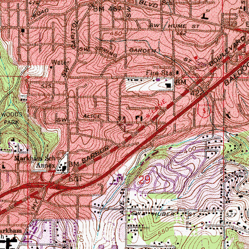 Topographic Map of Good Shepherd Lutheran Church, OR