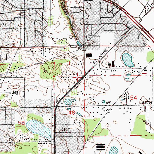 Topographic Map of Grace Baptist Church, WA