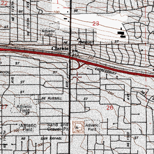 Topographic Map of Grace Bible Fellowship Church, OR