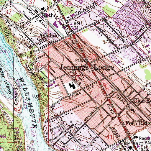 Topographic Map of Grace Community Church, OR