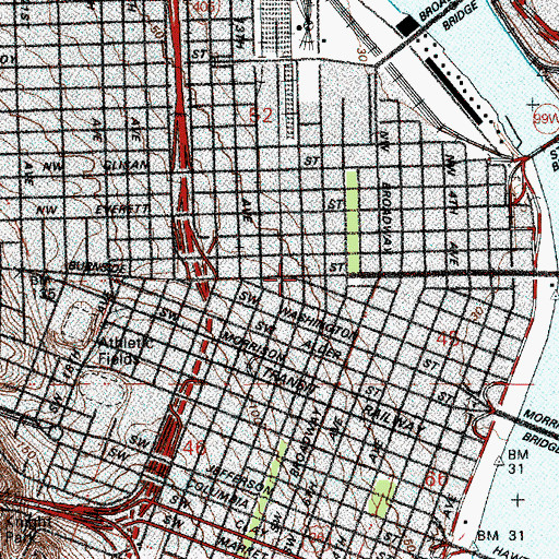 Topographic Map of Blitz-Weinhard Brewery, OR
