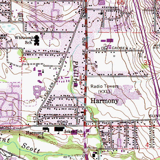 Topographic Map of Clackamas County Library, OR