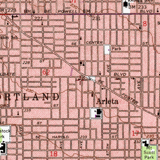 Topographic Map of Community Health Research Library, OR