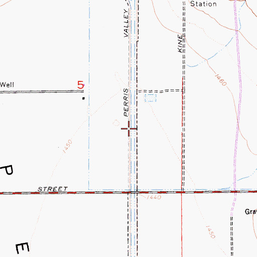 Topographic Map of Perris Valley Storm Drain, CA