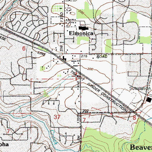 Topographic Map of Elmonica Max Station, OR