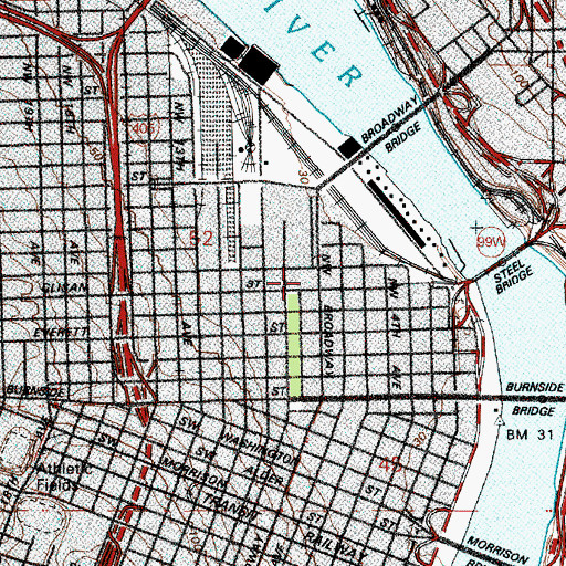 Topographic Map of United States Customs and Border Protection Portland Deferred Inspection Site, OR
