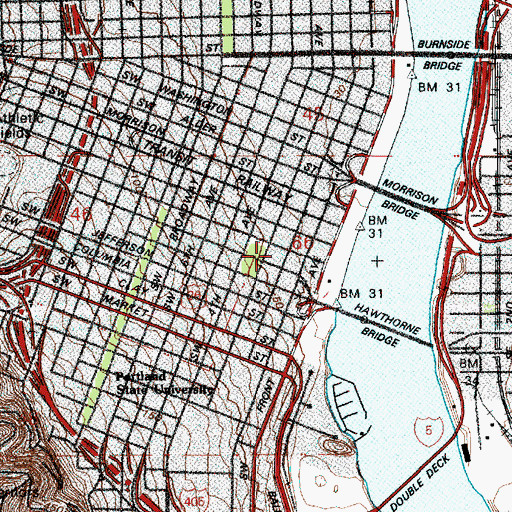 Topographic Map of Federal Courthouse, OR