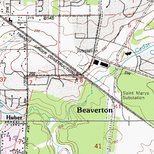 Topographic Map of Merlo Road Max Station, OR
