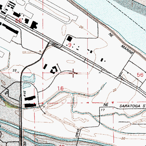 Topographic Map of Mount Hood Avenue Max Station, OR