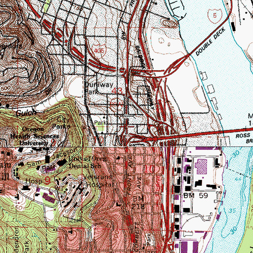 Topographic Map of National College of Naturopathic Medicine Library, OR