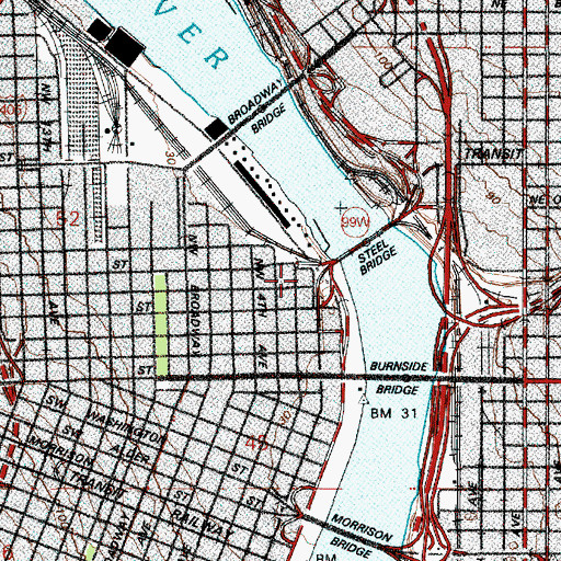 Topographic Map of Oregon Department of Transportation, OR