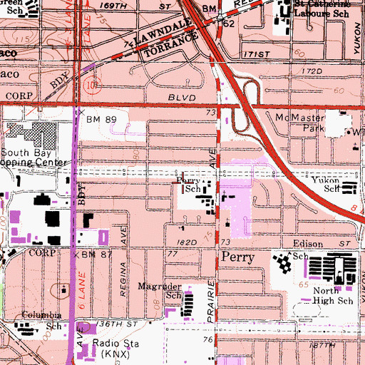 Topographic Map of Perry School (historical), CA
